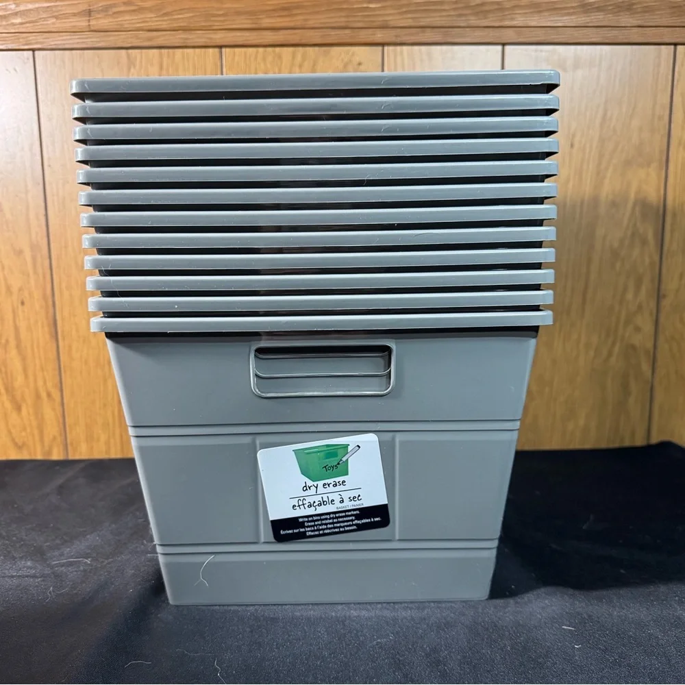 Gray Storage Bins Set‎ of 12  NEW